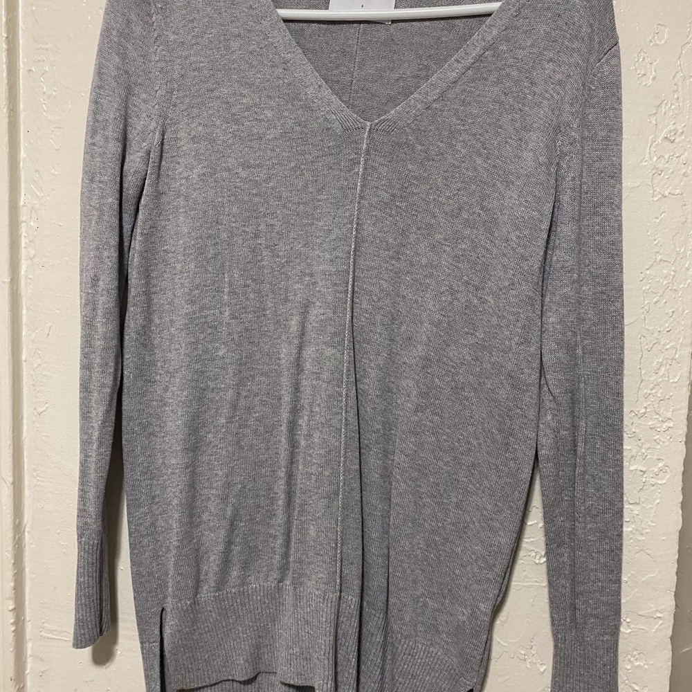 Gray V-Neck Sweater